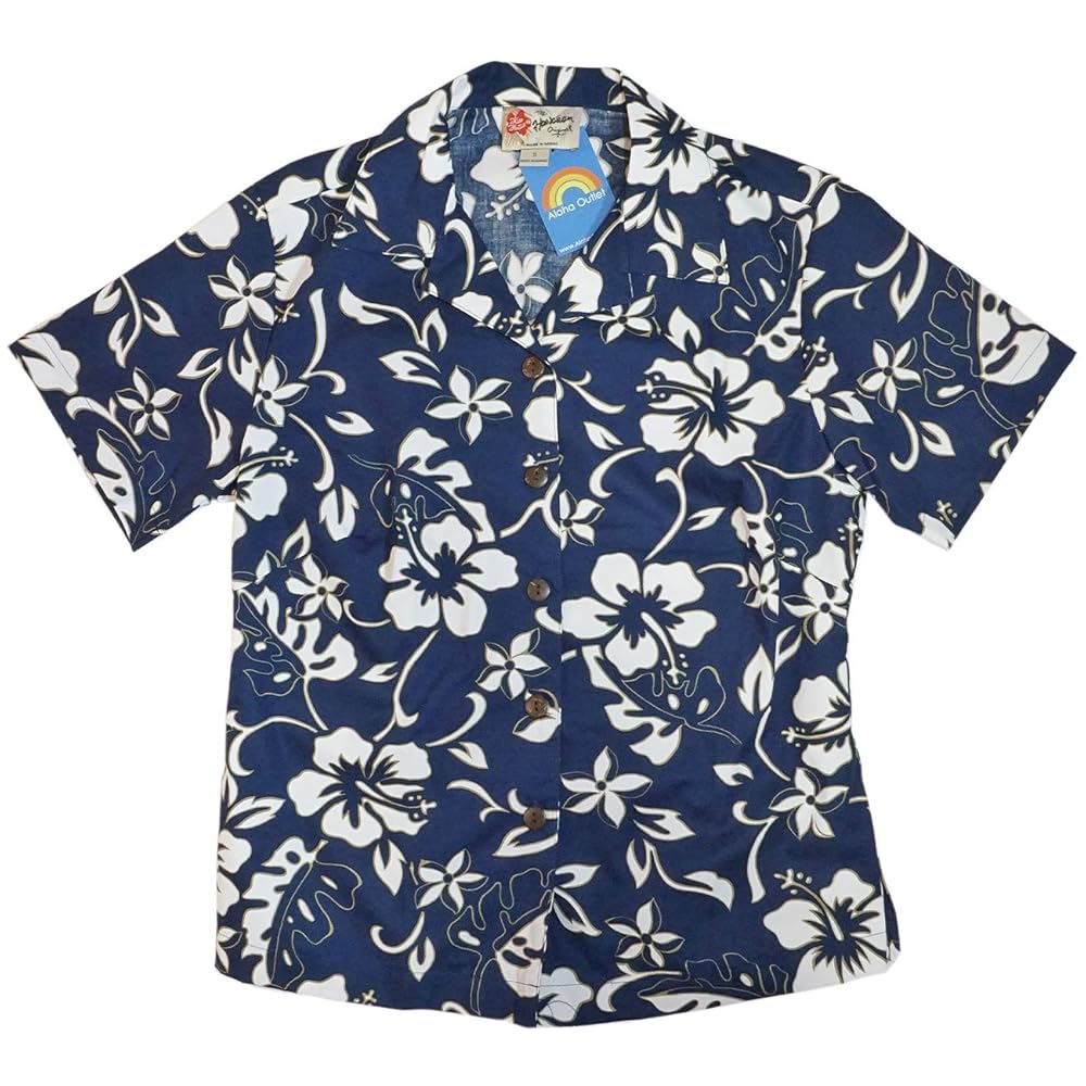 古着 Hilo Hattie アロハシャツ 半袖 青　オウム　ロンジョン　L 古着 Hilo Hattie アロハシャツ 半袖 青 オウム ロンジョン L